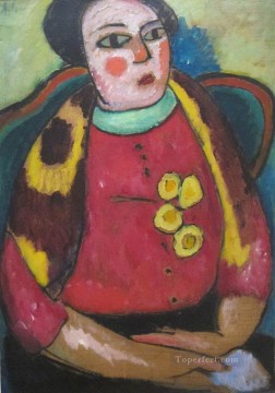 seated man holding a branch Painting - seated woman 1911 Alexej von Jawlensky
